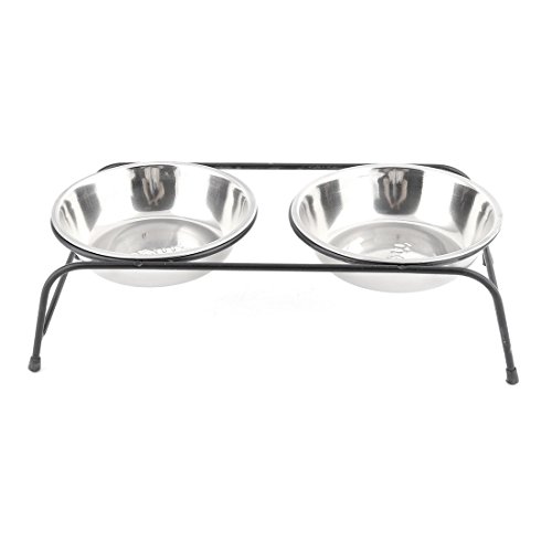 Ruilogod Metall-Familie Hund Katze Tiernahrung Wasser Füttern Container Bowl Zahnstangen-Halter-Set Ständer Ruilogod Metall-Familie Hund Katze Tiernahrung Wasser Füttern Container Bowl Zahnstangen-Halter-Set Ständer von Ruilogod