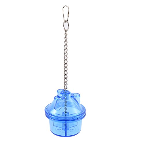 Ruilogod Metall hängende Kette Kunststoff-Haustier-Vogel Lebensmittel Vorratsbehälter 3 Compartments Blau Ruilogod Metall hängende Kette Kunststoff-Haustier-Vogel Lebensmittel Vorratsbehälter 3 Compartments Blau von Ruilogod