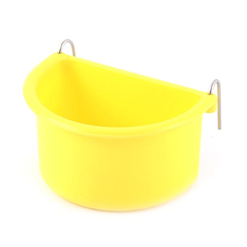 Ruilogod Metallgriff Plastikbehälter Fenster Wild Bird Trinkwasser-Feed Cup Gelb Ruilogod Metallgriff Plastikbehälter Fenster Wild Bird Trinkwasser-Feed Cup Gelb von Ruilogod