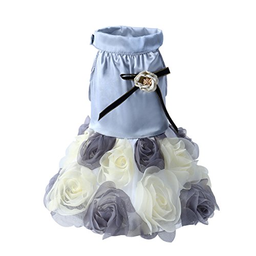 Ruilogod Mode-Blumenhundekleid Welpen-Haustier-Tutu-Kleid-Partei Weddiong Kleid Grau S Ruilogod Mode-Blumenhundekleid Welpen-Haustier-Tutu-Kleid-Partei Weddiong Kleid Grau S von Ruilogod