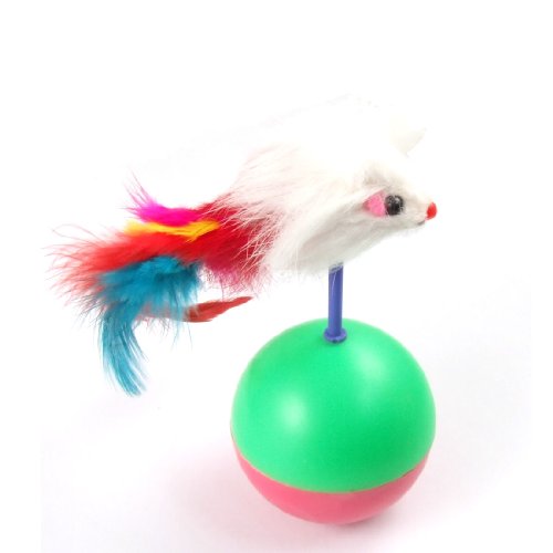Ruilogod Mutlicolored-Pelz-Feder-Maus-Plastikkugel-Trommel-Spielzeug für Haustier-Katze Ruilogod Mutlicolored-Pelz-Feder-Maus-Plastikkugel-Trommel-Spielzeug für Haustier-Katze von Ruilogod