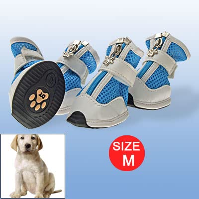 Ruilogod Nonslip Sohle Blau Weiß Net Reißverschluss-Hundeschuhe Ruilogod Nonslip Sohle Blau Weiß Net Reißverschluss-Hundeschuhe von Ruilogod
