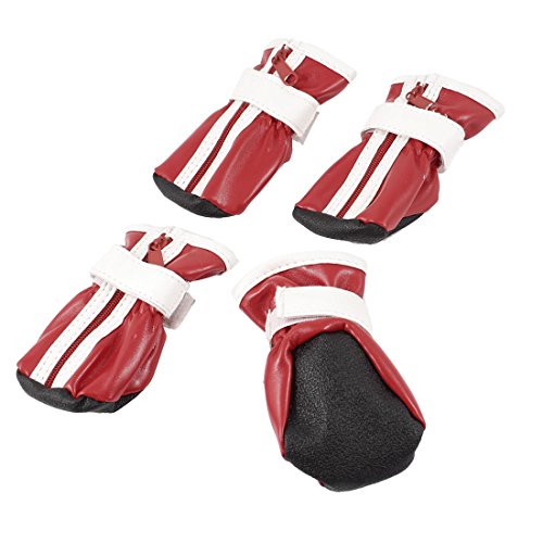 Ruilogod Nonslip Sole Reißverschluss Pet Booties Schuhe Rot Weiß XS 2 Paare Ruilogod Nonslip Sole Reißverschluss Pet Booties Schuhe Rot Weiß XS 2 Paare von Ruilogod