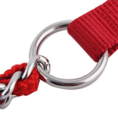 Ruilogod Nylon Gestrickte Metallkette Schwenkhaken Pet Hundetraining Leine Seil Rot Ruilogod Nylon Gestrickte Metallkette Schwenkhaken Pet Hundetraining Leine Seil Rot von Ruilogod