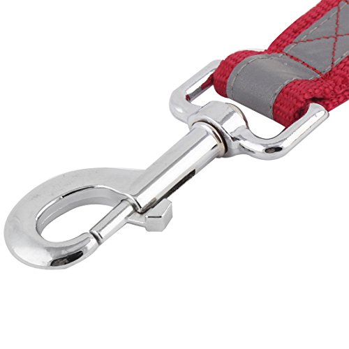 Ruilogod Nylon Haustiergürtel reflektierender gepolsterter Griff Pet-Kragen-Hundeleinen 3,9ftlänge rot Ruilogod Nylon Haustiergürtel reflektierender gepolsterter Griff Pet-Kragen-Hundeleinen 3,9ftlänge rot von Ruilogod
