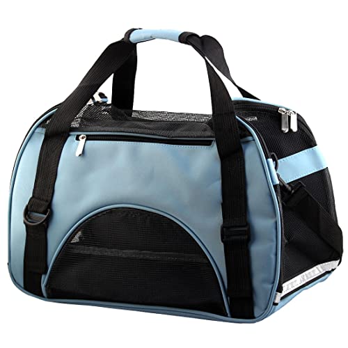 Ruilogod Nylon Haustierhund Faltbare atmungsaktive Trägerreise Trolley Gepäcktasche Fallkäfig M Hellblau Ruilogod Nylon Haustierhund Faltbare atmungsaktive Trägerreise Trolley Gepäcktasche Fallkäfig M Hellblau von Ruilogod