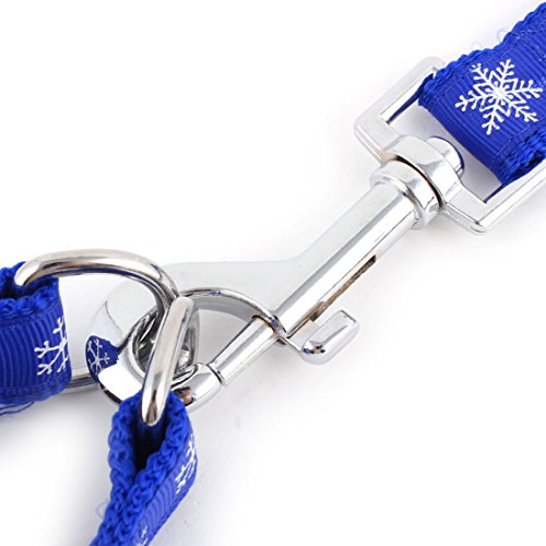 Ruilogod Nylon Haustierhund Schneeflocke Muster Verstellbare Bandgürtel Freilassung Schnalle Kabelbaum Leine Blau Ruilogod Nylon Haustierhund Schneeflocke Muster Verstellbare Bandgürtel Freilassung Schnalle Kabelbaum Leine Blau von Ruilogod