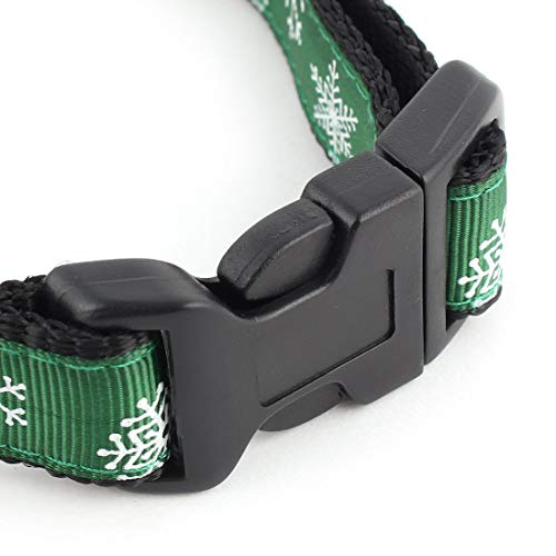 Ruilogod Nylon Haustierhund Schneeflocke-Muster einstellbare Schnalle-Riemen-Gürtel-Hals-Kragengrün Ruilogod Nylon Haustierhund Schneeflocke-Muster einstellbare Schnalle-Riemen-Gürtel-Hals-Kragengrün von Ruilogod