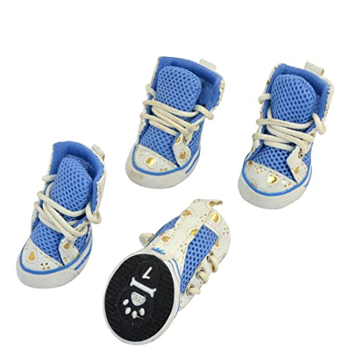 Ruilogod Nylon Schuhstring Gummisohle Pet Schuhe Sneaker XXS 2 Paare Blau Weiß Ruilogod Nylon Schuhstring Gummisohle Pet Schuhe Sneaker XXS 2 Paare Blau Weiß von Ruilogod