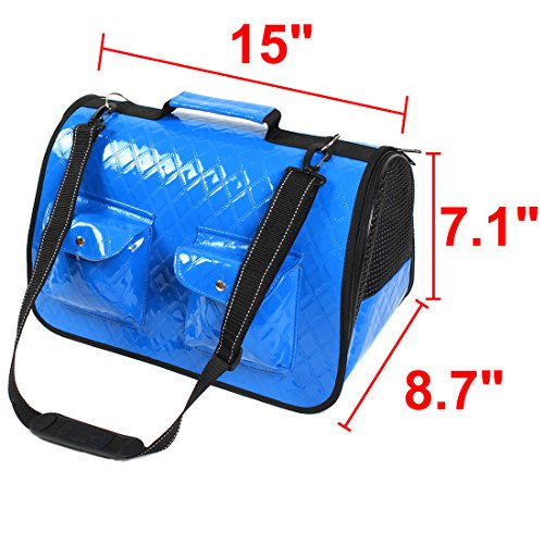 Ruilogod Nylon reisen tragbare faltbare Mesh-Reißverschluss-Verschluss-Taschen-Design-Haustier Hundeträgerkäfigbeutelblau Ruilogod Nylon reisen tragbare faltbare Mesh-Reißverschluss-Verschluss-Taschen-Design-Haustier Hundeträgerkäfigbeutelblau von Ruilogod