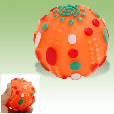 Ruilogod Orange Ball Form Hundewelpen Haustier Squeaky Squeaker Kauen Spielzeug von Ruilogod