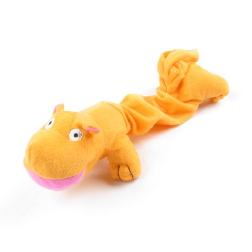 Ruilogod Orange Hippo-Form Schwarze Augen Plüschspielzeug für Haustierhundwelpe von Ruilogod
