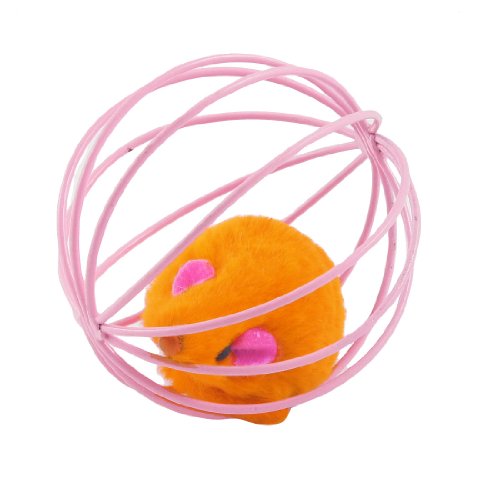 Ruilogod Orange falsche Maus-Ratte in der rosa Käfigkugel-Haustierkatze-lustiges Spielzeug Ruilogod Orange falsche Maus-Ratte in der rosa Käfigkugel-Haustierkatze-lustiges Spielzeug von Ruilogod