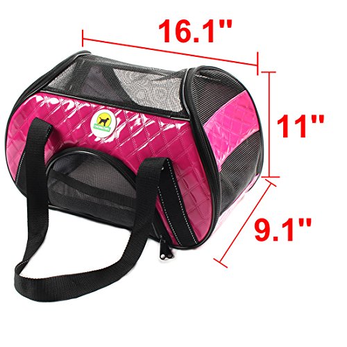 Ruilogod Outdoor Camping Reise Haustier Welpe Katze Reißverschluss Verschluss Gitter Tragbare Träger Tragen Handtasche Fuchsie Ruilogod Outdoor Camping Reise Haustier Welpe Katze Reißverschluss Verschluss Gitter Tragbare Träger Tragen Handtasche Fuchsie von Ruilogod