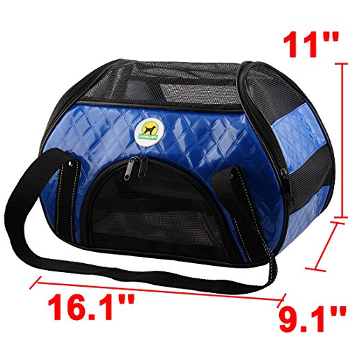 Ruilogod Outdoor Camping Reise Haustier Welpen Katze Reißverschluss Verschluss Gitter Tragbare Träger Tragen Handtasche Blau Ruilogod Outdoor Camping Reise Haustier Welpen Katze Reißverschluss Verschluss Gitter Tragbare Träger Tragen Handtasche Blau von Ruilogod