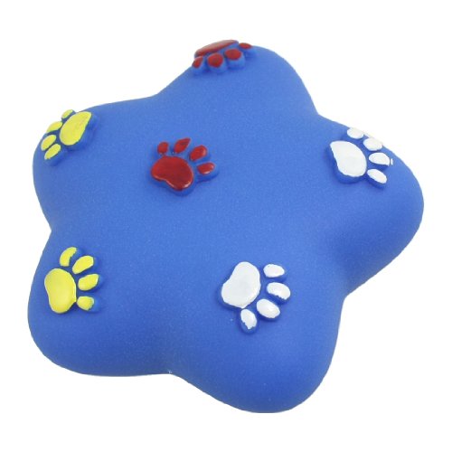 Ruilogod Paw Decor Blue Vinyl Stern geformt Squeeze quietschende Spielzeug für Hund von Ruilogod