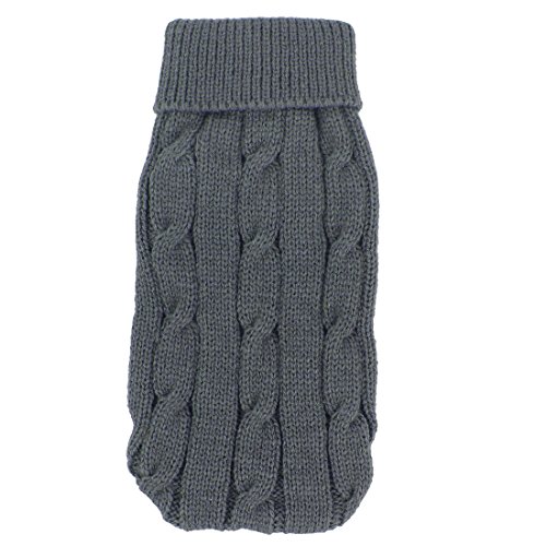 Ruilogod Pet Twisted-Knit Turtleneck Winter warme Bekleidung Pullover XXS Grau Ruilogod Pet Twisted-Knit Turtleneck Winter warme Bekleidung Pullover XXS Grau von Ruilogod