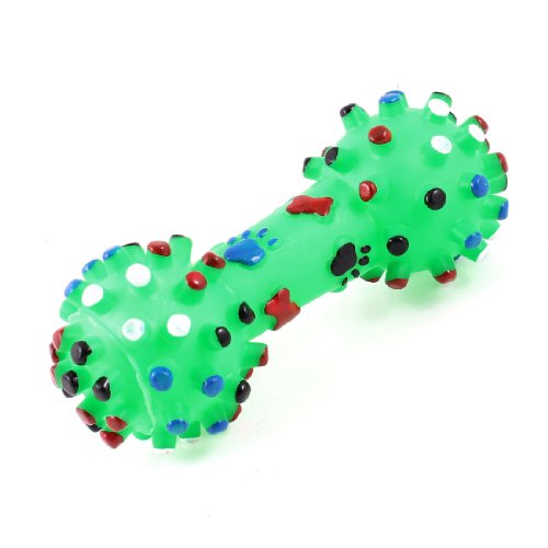 Ruilogod Pet Yorkie Green Paw Gedruckt Knochenstil Klingendes quietschendes Squeeze Spielzeug von Ruilogod