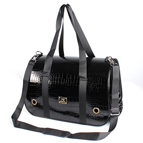 Ruilogod Pet Zip Up Alligator-Druck-Schulter-Carrier-Tasche L Schwarz Ruilogod Pet Zip Up Alligator-Druck-Schulter-Carrier-Tasche L Schwarz von Ruilogod