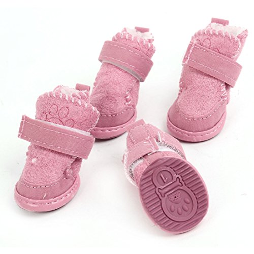 Ruilogod Pfaferdrucken Nonlip Sohle Abnehmbarer Verschluss Pet Hundeschuhe Boot XXS 2 Paare Rosa Ruilogod Pfaferdrucken Nonlip Sohle Abnehmbarer Verschluss Pet Hundeschuhe Boot XXS 2 Paare Rosa von Ruilogod