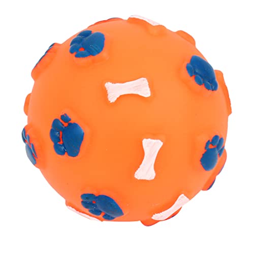 Ruilogod Pfote Knochen Muster Fußballdesign Pet Squeeze Kau Quietschendes Spielzeug Orange Ruilogod Pfote Knochen Muster Fußballdesign Pet Squeeze Kau Quietschendes Spielzeug Orange von Ruilogod