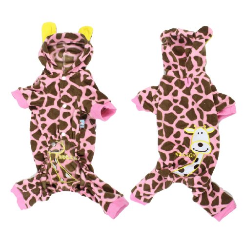 Ruilogod Pink Press-Bolzen-Knopf Giraffen-Druck-Haustier-Welpen-Hund mit Kapuze Overall M Ruilogod Pink Press-Bolzen-Knopf Giraffen-Druck-Haustier-Welpen-Hund mit Kapuze Overall M von Ruilogod