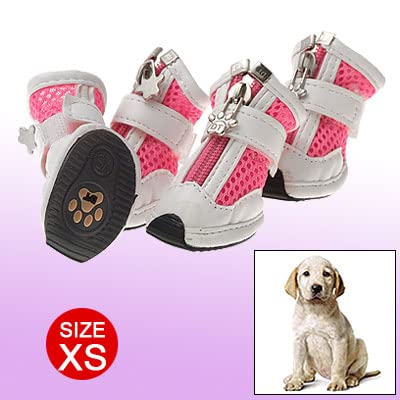 Ruilogod Pink Weiß Mesh-Welpen Breath Stiefel Hundeschuhe XS Ruilogod Pink Weiß Mesh-Welpen Breath Stiefel Hundeschuhe XS von Ruilogod
