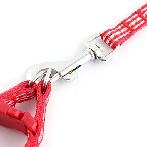 Ruilogod Plaid-Muster Hund im Freien zu Fuß Schnalle Verstellbare Brust Seil Gurt Leine Red Ruilogod Plaid-Muster Hund im Freien zu Fuß Schnalle Verstellbare Brust Seil Gurt Leine Red von Ruilogod