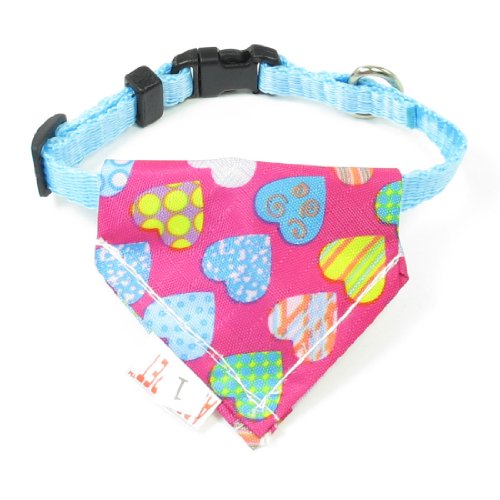 Ruilogod Plastic Side Release Schnalle Bunte Herz-Muster Hund Bandana Kragen Blau Ruilogod Plastic Side Release Schnalle Bunte Herz-Muster Hund Bandana Kragen Blau von Ruilogod