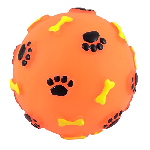 Ruilogod Plastikkugel geformt Paw Knochen Printed Hund Ton quietschend Spielzeug orange Ruilogod Plastikkugel geformt Paw Knochen Printed Hund Ton quietschend Spielzeug orange von Ruilogod