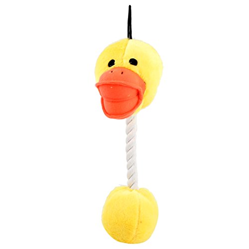 Ruilogod Plüsch-Ente geformt Pet Play-Chew quietschendes Spielzeug Gelb Fuchsia von Ruilogod