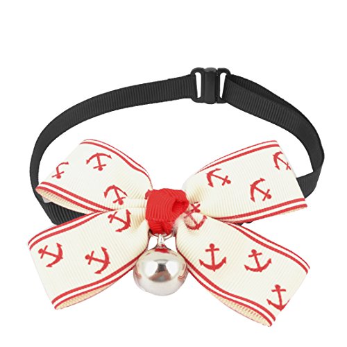Ruilogod Print Pet Dog Clip-on Installation Bowknot Krawatte Weiß Rot Rot Ruilogod Print Pet Dog Clip-on Installation Bowknot Krawatte Weiß Rot Rot von Ruilogod