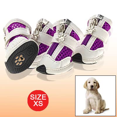 Ruilogod PuPle White Net Dog Shoes Pet Welpen Haken und Schleifen Verschlussstiefel Ruilogod PuPle White Net Dog Shoes Pet Welpen Haken und Schleifen Verschlussstiefel von Ruilogod