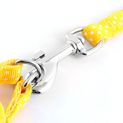 Ruilogod Punkte Muster Nylon Hund Outdoor Walking Schnalle Brustgurt Seil Harness Leine Gelb Ruilogod Punkte Muster Nylon Hund Outdoor Walking Schnalle Brustgurt Seil Harness Leine Gelb von Ruilogod