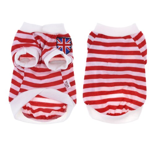 Ruilogod Puppy Pet Yorkie Hund Tank Top gestreifte T-Shirt-Kleid Weiß Rot M Ruilogod Puppy Pet Yorkie Hund Tank Top gestreifte T-Shirt-Kleid Weiß Rot M von Ruilogod