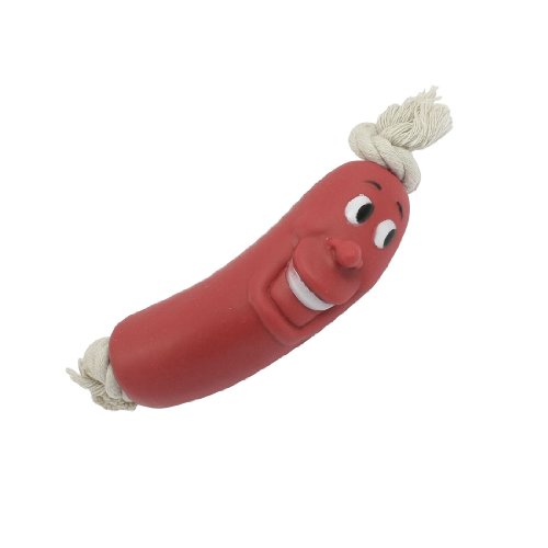 Ruilogod Red ungiftiges weiche Vinyl Wurst geformt Chew Spielzeug für Hund von Ruilogod