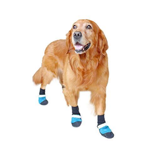 Ruilogod Reflektierende Breathable Ineinander greifen Haustier Hund Stiefel Anti-Rutsch-wasserdichter Hundeschuhe Paw-Schutz-Blau XL 4 Stück Ruilogod Reflektierende Breathable Ineinander greifen Haustier Hund Stiefel Anti-Rutsch-wasserdichter Hundeschuhe Paw-Schutz-Blau XL 4 Stück von Ruilogod