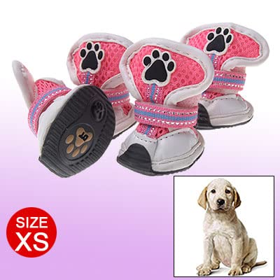 Ruilogod Rosa Mesh-Hundeschuhe XS Kunstleder Pet Boots Weiß XS Ruilogod Rosa Mesh-Hundeschuhe XS Kunstleder Pet Boots Weiß XS von Ruilogod