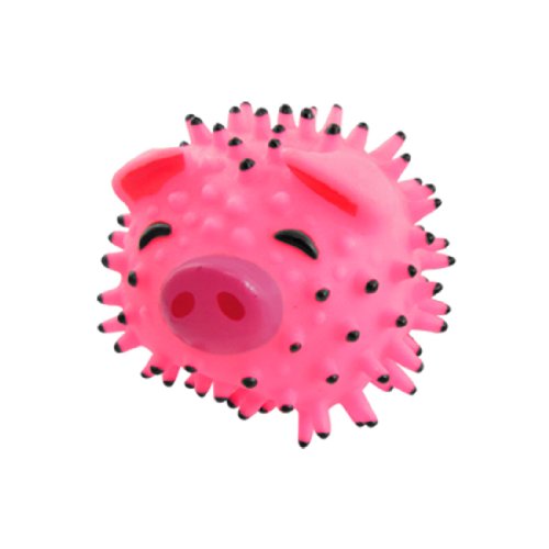 Ruilogod Rosa-Schwarz-Vinyl Schwein Spiky-Ball-Form Quietschte Hund quietschend Spielzeug 6.5cm DIa Ruilogod Rosa-Schwarz-Vinyl Schwein Spiky-Ball-Form Quietschte Hund quietschend Spielzeug 6.5cm DIa von Ruilogod