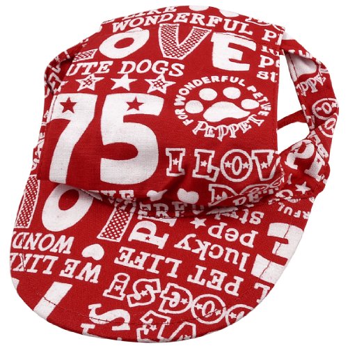 Ruilogod Rote weißen Buchstaben drucken verstellbare Kinnriemen Visor Kappe Größe M für Hund Ruilogod Rote weißen Buchstaben drucken verstellbare Kinnriemen Visor Kappe Größe M für Hund von Ruilogod