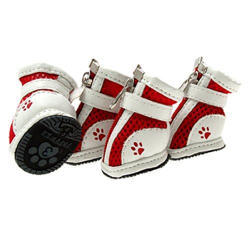 Ruilogod Rotes süßes Haustier-Schutz-Boot-Mesh-Sport-Hundeschuhe 3# Ruilogod Rotes süßes Haustier-Schutz-Boot-Mesh-Sport-Hundeschuhe 3# von Ruilogod