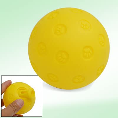 Ruilogod Round-Ball-Spielzeug-Haustier-Fuß-Muster des gelben Kunststoffs für Hund von Ruilogod