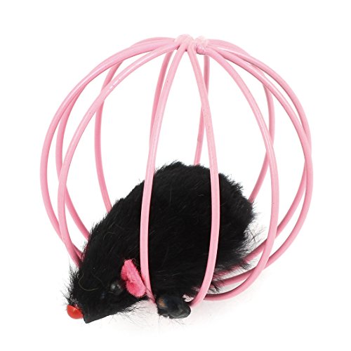 Ruilogod Schwarz Maus Ratte in Rosa Metall Kugelkäfig Spielzeug für Haustier-Training Ruilogod Schwarz Maus Ratte in Rosa Metall Kugelkäfig Spielzeug für Haustier-Training von Ruilogod