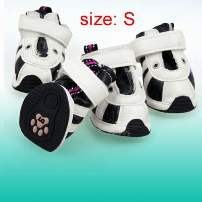 Ruilogod Schwarz Whie Kunstleder Hund Schuhe Haustier-Welpen-Boots Ruilogod Schwarz Whie Kunstleder Hund Schuhe Haustier-Welpen-Boots von Ruilogod