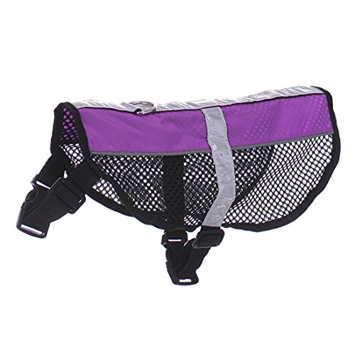 Ruilogod Service Dog Mesh Weste Harness Cool Comfort Nylon Hohe Sichtbarkeit Safety Jacke lila l von Ruilogod