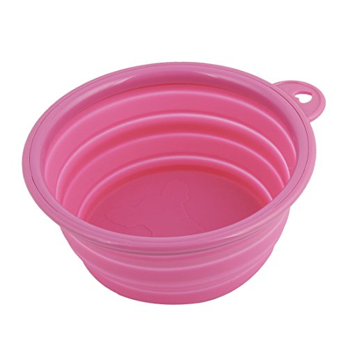 Ruilogod Silikon Adjustable 3 Heights Pet Food Wasser-Schüssel Fuchsia Ruilogod Silikon Adjustable 3 Heights Pet Food Wasser-Schüssel Fuchsia von Ruilogod