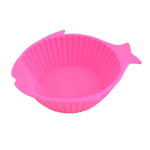 Ruilogod Silikon-Startseite Fisch-Form-Nahrungsmittelwasser-Fütterung Welpen-Hundekatze-Haustier-Becken Schüssel Fuchsia von Ruilogod