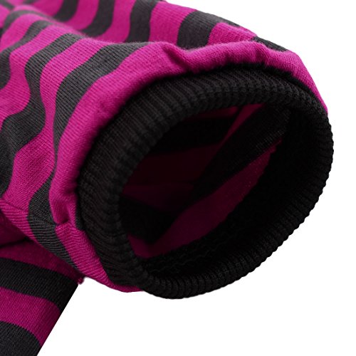Ruilogod Streifen Muster Baumwollmischung Haustier Hund Mode Sommer Mantel Kleidung T-Shirt Bekleidung Kostüm XS Fuchsia Schwarz Ruilogod Streifen Muster Baumwollmischung Haustier Hund Mode Sommer Mantel Kleidung T-Shirt Bekleidung Kostüm XS Fuchsia Schwarz von Ruilogod