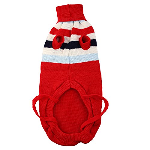 Ruilogod Streifen Muster Haustier Hund Gestrickter Winter Warme Pullover Mantel Kleidung Kleidung Kleidung Jacke Kostüm XL Rot Ruilogod Streifen Muster Haustier Hund Gestrickter Winter Warme Pullover Mantel Kleidung Kleidung Kleidung Jacke Kostüm XL Rot von Ruilogod