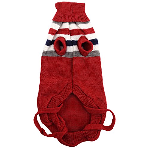 Ruilogod Streifen Muster Haustier Katze Welpen gestrickter Winter Warme Pullover Mantel Kleidung Kleidung Kleidung Kleidung Kostüm L dunkelrot Ruilogod Streifen Muster Haustier Katze Welpen gestrickter Winter Warme Pullover Mantel Kleidung Kleidung Kleidung Kleidung Kostüm L dunkelrot von Ruilogod